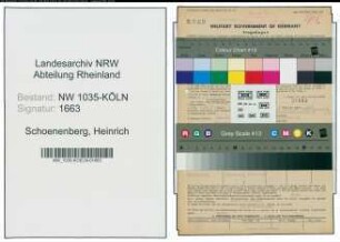 Entnazifizierung Heinrich Schoenenberg , geb. 23.06.1892 (Kaufmaennischer Angestellter)