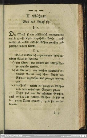 II. Abschnitt. Was das Maaß sey