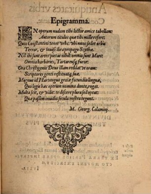 Bibliotheca Siue Antiquitates Vrbis Constantinopolitanae