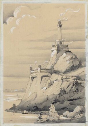 Bismarcksäule (am Rhein ?): Perspektivische Ansicht