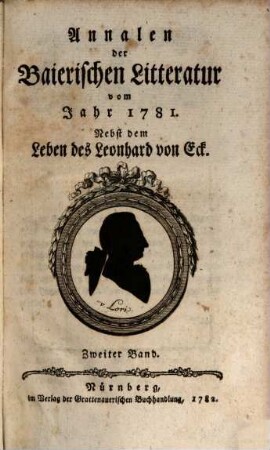 Annalen der baierischen Litteratur : vom Jahr .... 2. 1781 (1782)