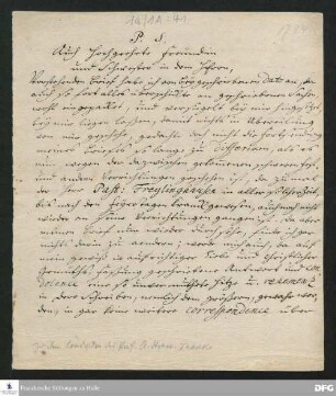 Brief von August Hermann Francke an Frau Otte.