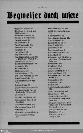 Wegweiser durch unsere städtischen Geschäftsstellen