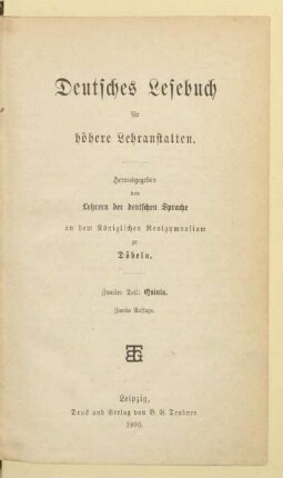 Teil 2 = Quinta, [Schülerband]: [Teil 2 = Quinta, [Schülerband]]