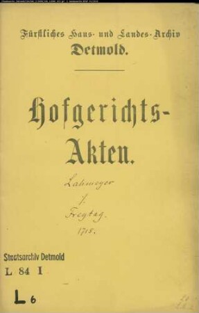 Lahmeyer, Friedrich in Bremen gegen Joh. Kord Freytag zu Dahlhausen - Schuldforderung