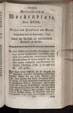 Nro. XXXIX. Sonnabend den 26. Septembr., 1789.