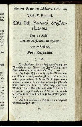 Das IV. Capitel. Von der Syntaxi Substantivorum.