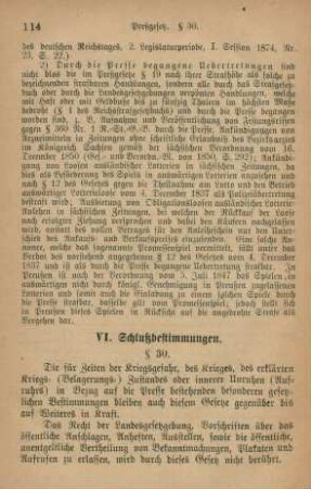 VI. Schlußbestimmungen