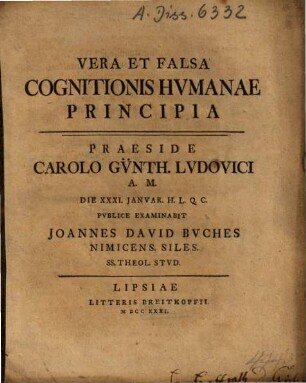 Vera et falsa cognitionis humanae principia
