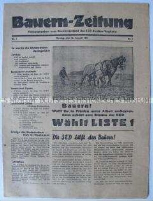 Regionales Mitteilungsblatt der SED für die Landbevölkerung zu den Gemeindewahlen 1046
