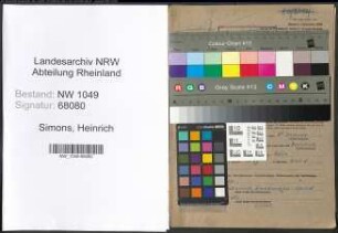 Entnazifizierung Heinrich Simons , geb. 14.03.1909 (Richter)