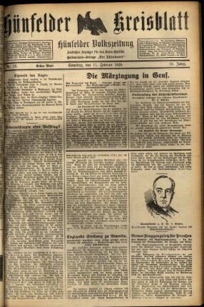 Erste Ausgabe vom Samstag, den 11. Februar 1928.