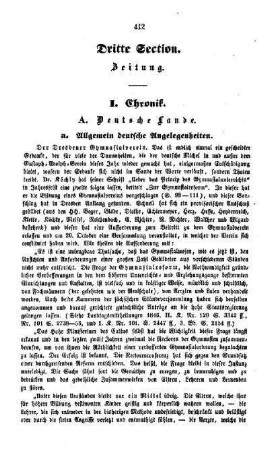 Chronik : dritte Section