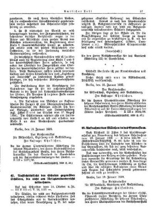 Aufnahme von Mädchen in das Gymnasium : [Erziehung] ; [Für das Reich] ; [Amtliche Erlasse] ; [Amtlicher Teil]