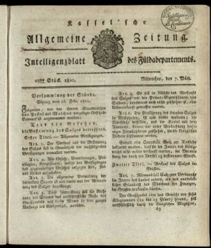 28tes Stueck, Mitwochen, den 7. Maerz 1810