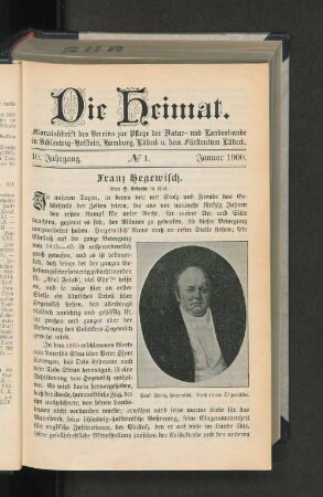 10. Jahrgang. No. 1. Januar 1900.
