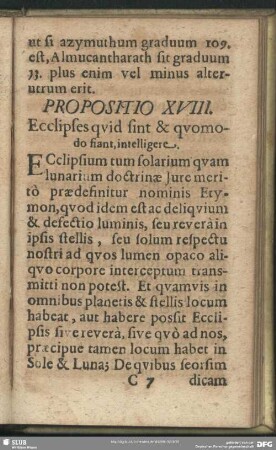 Propositio XVIII. Ecclipses quid sint & quomodo siant, intelligere