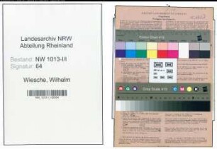 Entnazifizierung Wilhelm In Der Wiesche , geb. 29.08.1892 (Elektriker)