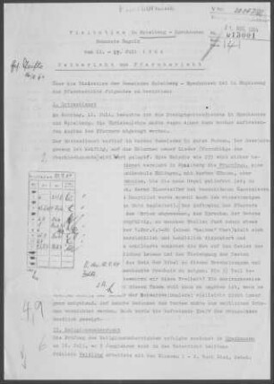 Spielberg-Egenhausen: Visitationsbericht mit Pfarrbericht 1964