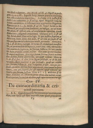 Cap. IV. De extraordinaria & criminali punitione.