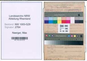 Entnazifizierung Max Naerger , geb. 21.09.1891 (Bahnsekretaer)