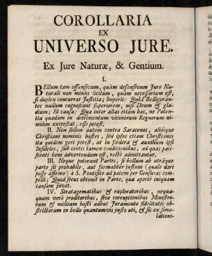 Corollaria ex Universo Jure
