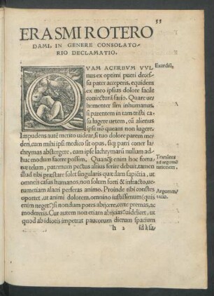 Erasmi Roterodami, In Genere Consolatorio Declamatio.