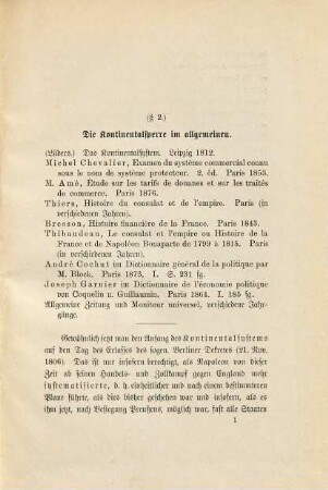 Die Kontinentalsperre und ihre Einwirkungen auf die französische Industrie