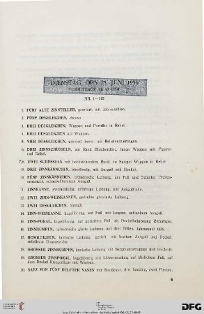 Dienstag, den 23. Juni 1936, Vormittags (Nr. 1-210)