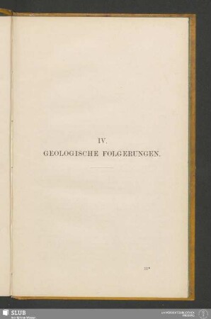 IV. Geologische Folgerungen
