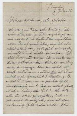 Brief von Raoul Hausmann an Hedwig Mankiewitz. [Berlin]