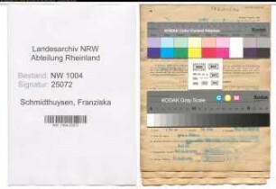 Entnazifizierung Franziska Schmidthuysen , geb. 31.01.1891 (Schneiderin)