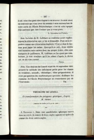 Théorème de lexell.