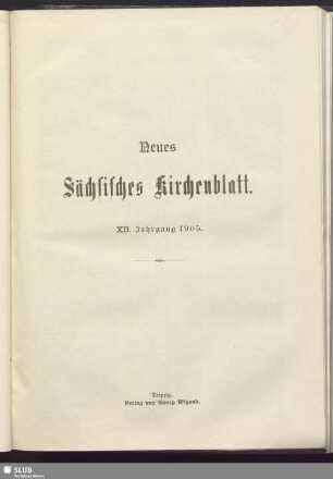 12.1905: Neues sächsisches Kirchenblatt