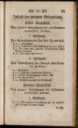 Inhalt der zweyten Abhandlung.