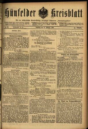 Ausgabe vom Samstag, den 15. Februar 1919.