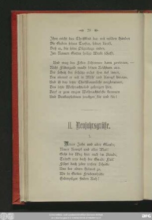 II. Neujahrsgrüße.