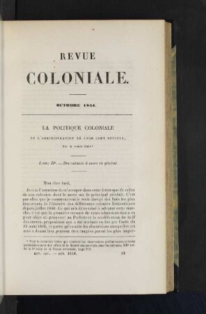 La politique coloniale