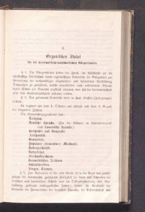 II. Organisches Statut für die steiermärkisch-landschaftlichen Bürgerschulen.