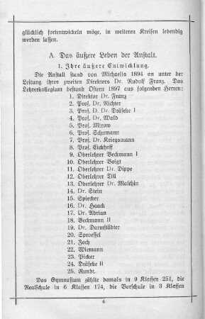 A. Das äußere Leben der Anstalt.