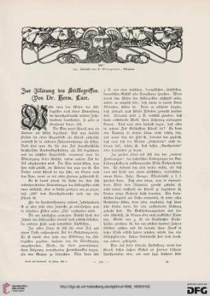 Zur Klärung des Stilbegriffes