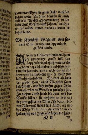 Wie Christoff Wagener von seinem Geist Auerhan in lappenland gefüret wurde
