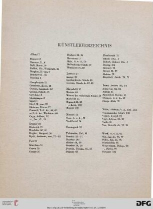 Künstlerverzeichnis