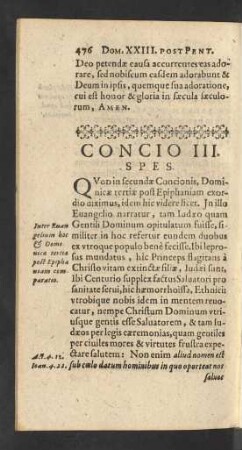 Concio III. Spes.
