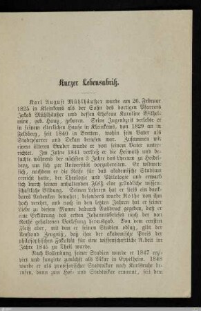 Kurzer Lebensabriß
