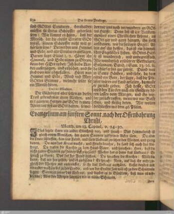 Die erste Predigt am fünften Sonntage nach der Offenbahrung Christi.