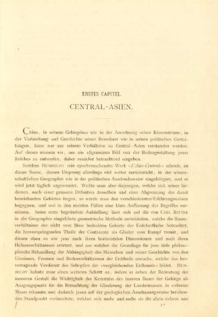 Erstes Capitel. Central-Asien