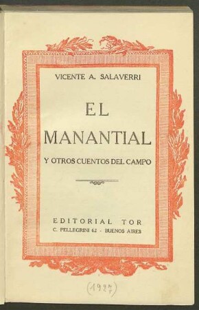 El manantial y otros cuentos del campo