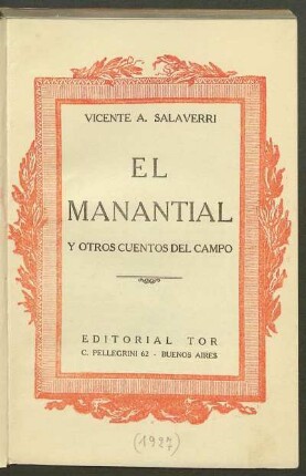 El manantial y otros cuentos del campo