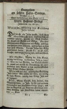 Evangelium am sechsten Fasten-Sontage.